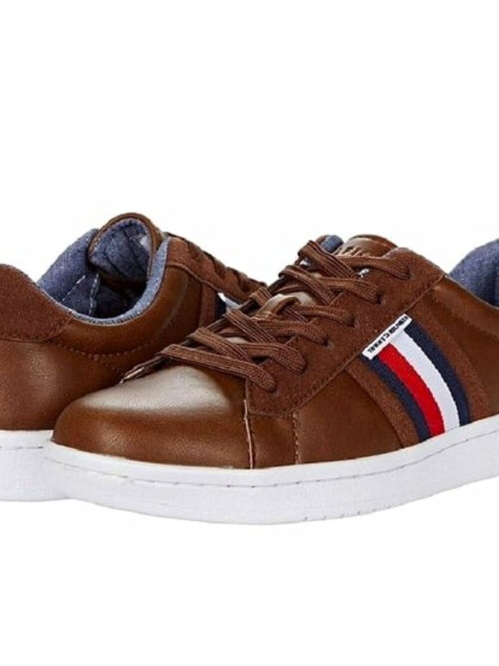 Tommy Hilfiger Lendal Men's Leather Lace Up Sneakers Memory Foam Brown 13 M
